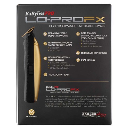 BaBylissPRO LoPROFX Hair Trimmer Gold