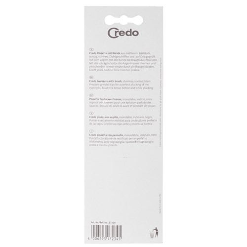 Credo Slant Tweezer With Brush Black