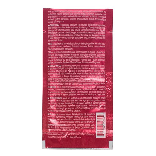 Malibu C Colour Pigment Remover Sachet Usage Instructions